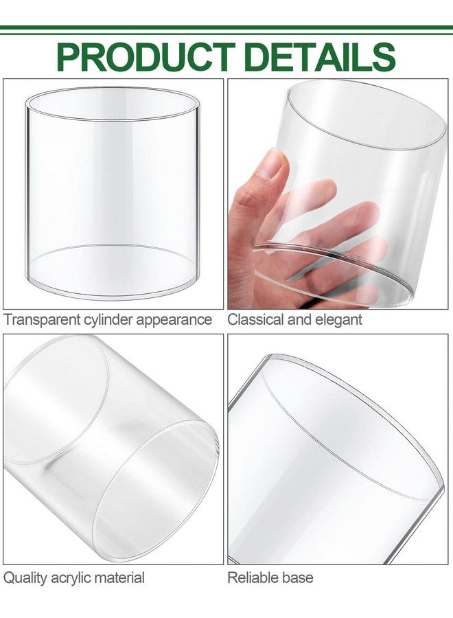 meekoo Set Of 3 Flower Acrylic Vase Cylinders 4" 5" 6" Round Decorative Clear Vase Break Resistant Acrylic Flower Vase Acrylic Cylinder Vases For Centerpieces Floral Home Wedding Table Decoration - Image 4