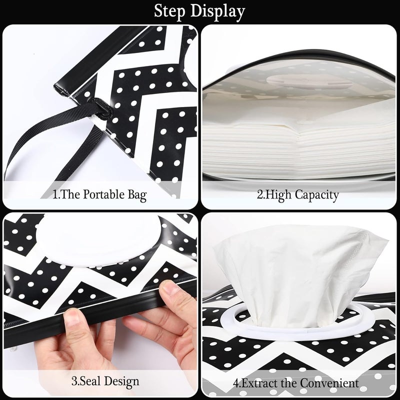 FEBSNOW 2 Pack Baby Wipe Dispenser,Portable Refillable Wipe Holder, Baby Wipes Container,Wipe Dispenser, Reusable Travel Wet Wipe Pouch - Image 3