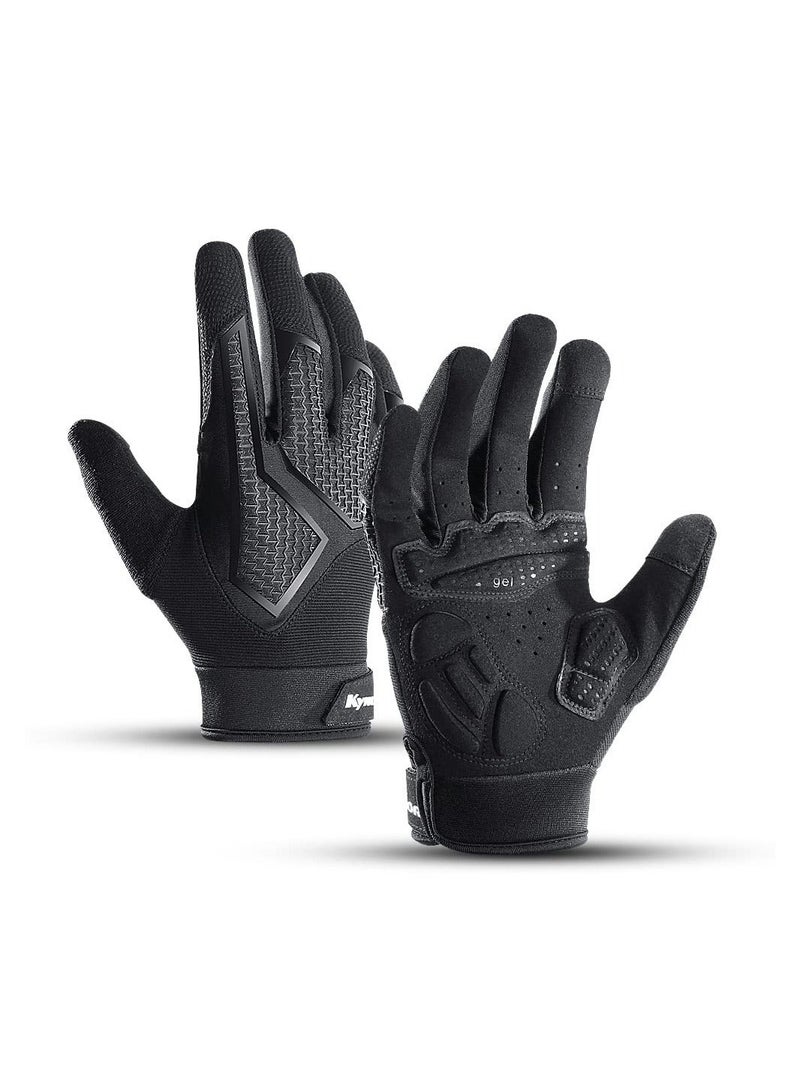 Generic Cycling Gloves, for Men Touch Screen Bike Gloves, Screen Motorcycle Full Finger Gloves, Full Finger Shock-Absorbing, Gel Pad Breathable, for Bicycling Driving Training, Work Sports Gloves  - Image 1