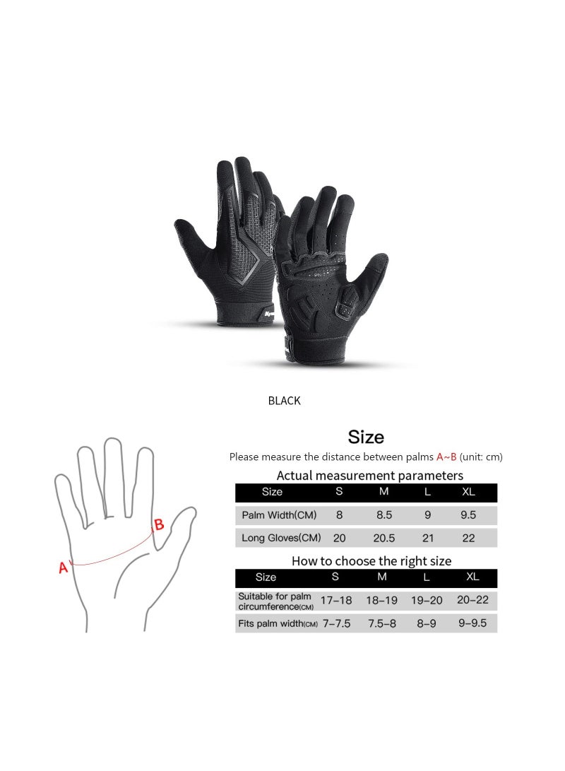 Generic Cycling Gloves, for Men Touch Screen Bike Gloves, Screen Motorcycle Full Finger Gloves, Full Finger Shock-Absorbing, Gel Pad Breathable, for Bicycling Driving Training, Work Sports Gloves  - Image 3