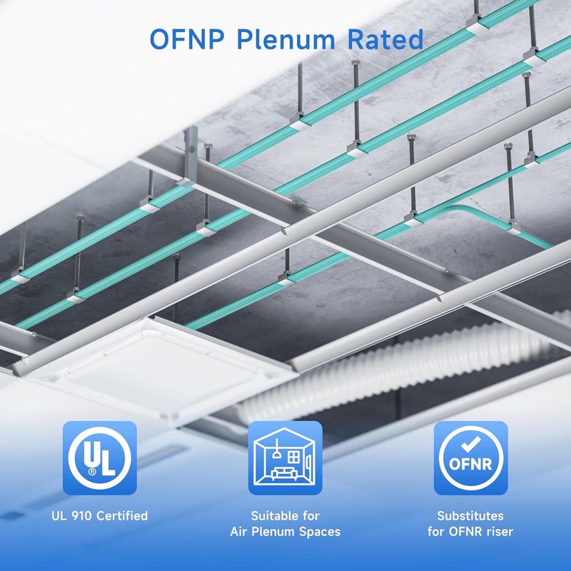 CableMatters 40Gb OFNP Plenum Rated Multimode Duplex 50/125 OM3 Fiber Cable, LC to LC Fiber Optic Cable - 65.6ft / 20m - Image 3