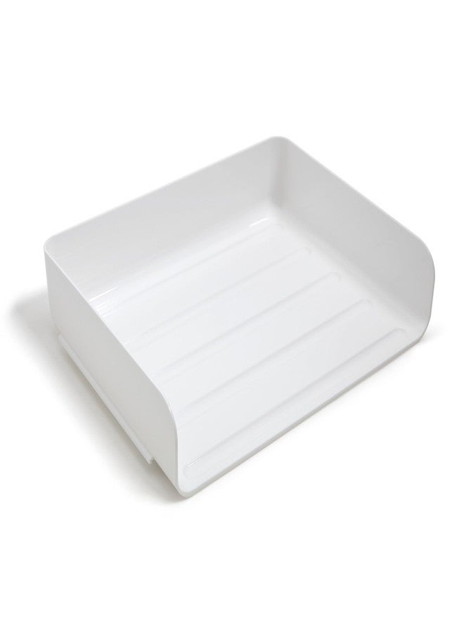 TRU RED Side‑Load Stackable Letter Tray, Plastic, White, 12/Carton - High‑Volume Desktop Paper Organizer for Office Use - Image 2