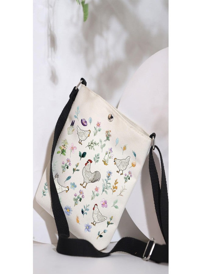 MAOFAED Flower Chicken Crossbody Bag, Floral Chicken Gift, Chicken Lover Gift, Farmerhouse Gift, Farmer Gift (flower chicken) - Image 4
