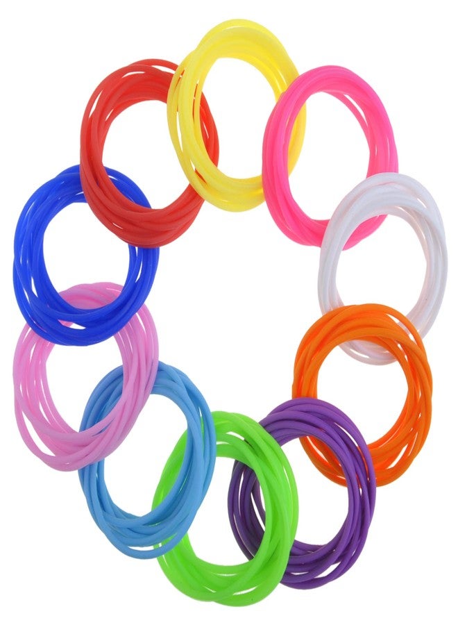 GOGO 100 Pcs Jelly Bracelets, 80s Rubber Wristbands, Thin Silicone Bangles - Image 5