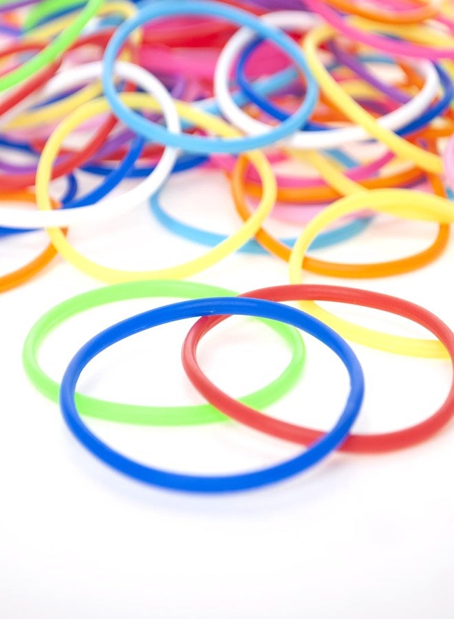 GOGO 100 Pcs Jelly Bracelets, 80s Rubber Wristbands, Thin Silicone Bangles - Image 2