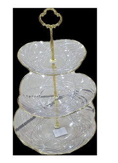 Acrylic carrier, a masterpiece across time, with a golden letter on the plate for cookies, nuts, and chocolates