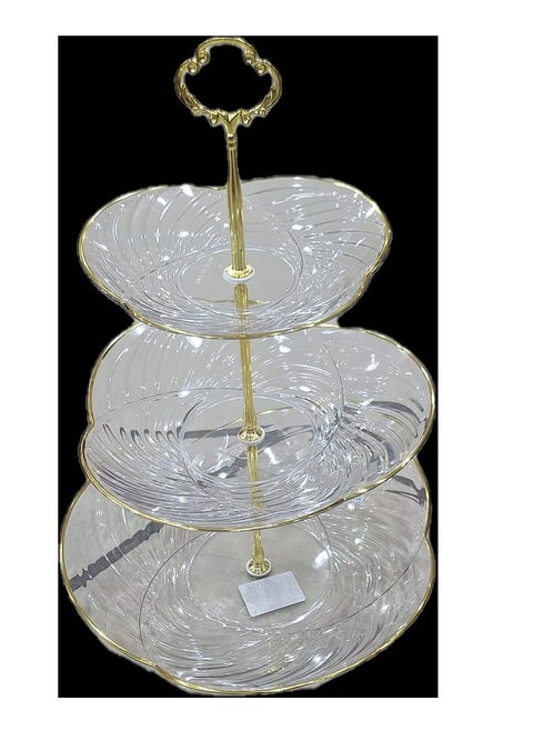 Acrylic carrier, a masterpiece across time, with a golden letter on the plate for cookies, nuts, and chocolates