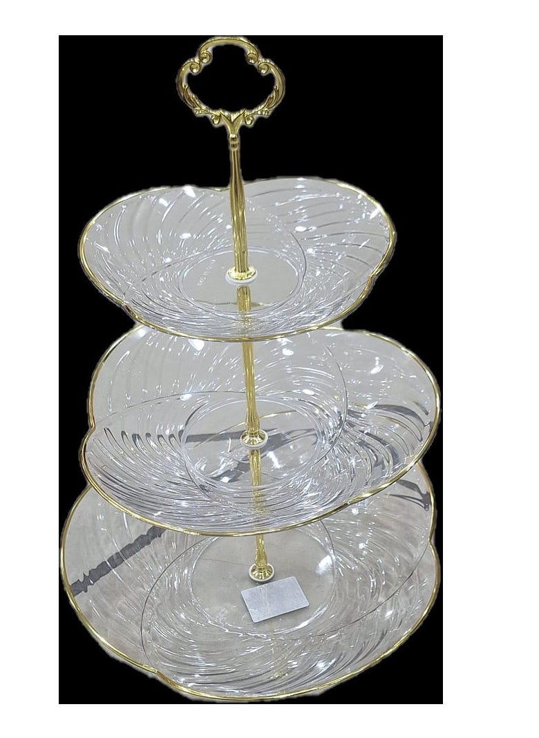 Generic - Acrylic carrier, a masterpiece across time, with a golden letter on the plate for cookies, nuts, and chocolates - Image 1