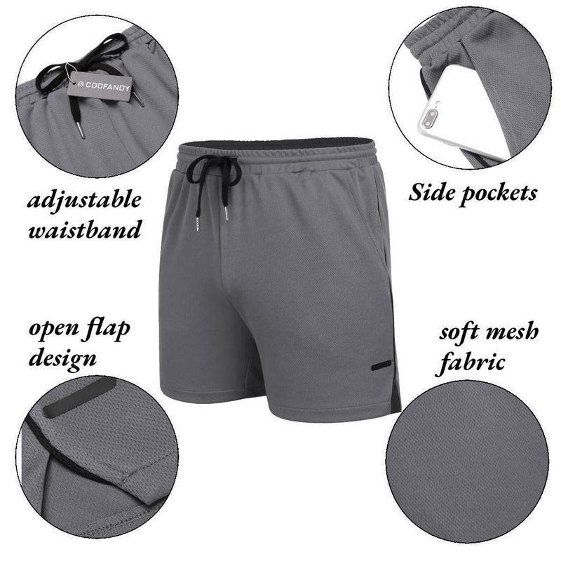COOFANDY Mens Running Shorts 5 Inch Quick Dry 2 Pack Athletic Workout Gym Shorts with Pockets - Image 5