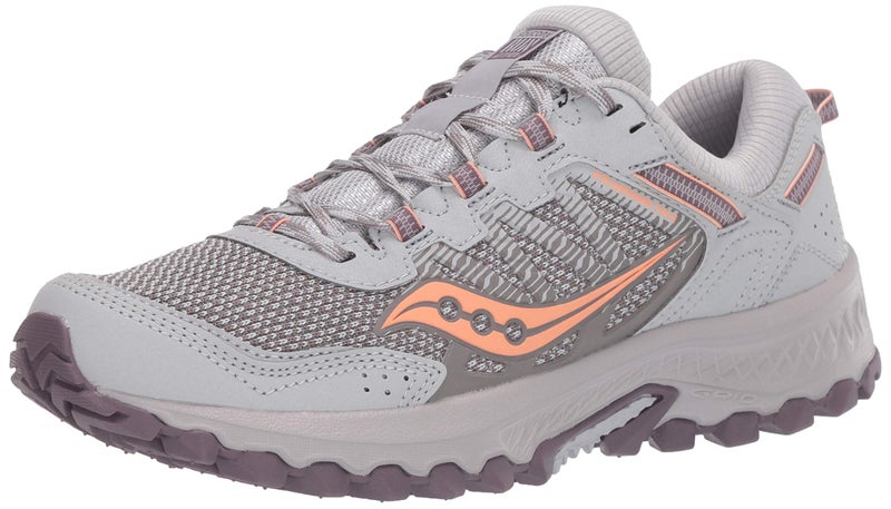 saucony Women's Versafoam Excursion TR13 Trail Running Shoe, Grey/Purple/Coral, 7.5