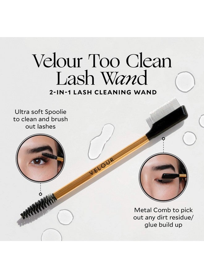 Velour Lashes Velour Too Clean Lash Wand2In1 Lash Cleansing Brush For False Lashes And Eyelash Extensionsbrow And Lash Brush - Image 2