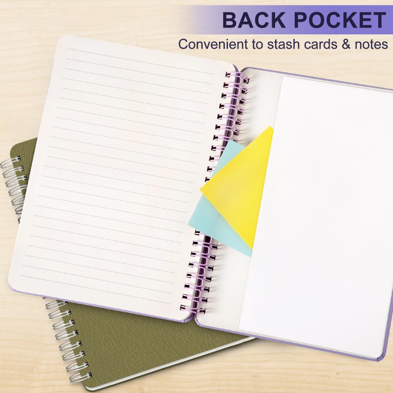 ABERLLS Purple Lined Spiral Journal Notebook with 160 Pages, 8Ã—5.7in, A5 Spiral Notebook, Journaling Notebooks for Work, School, Women, Men, College Ruled Spiral Notebook, Hardcover Leather Journals - Image 5