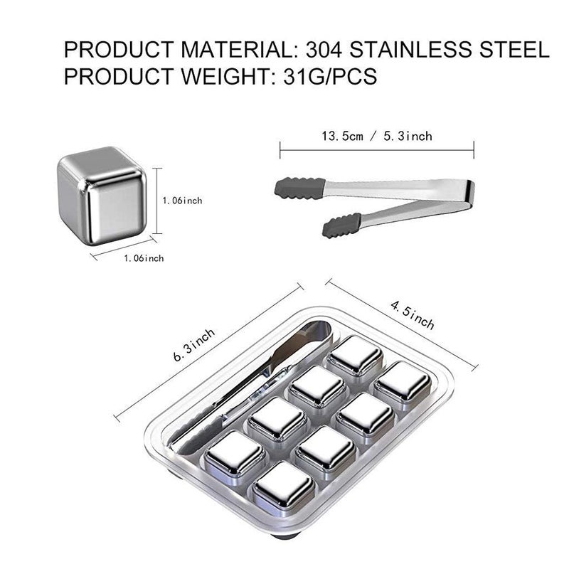 BLEQYS Exclusive Stainless Steel Whiskey Stones High Cooling technology Ice Cubes Chilling Rocks Reusable Wine Stone Durable Beer Drink Freezer Cooler Rock for Christmas and Birthday Gifts - Image 5