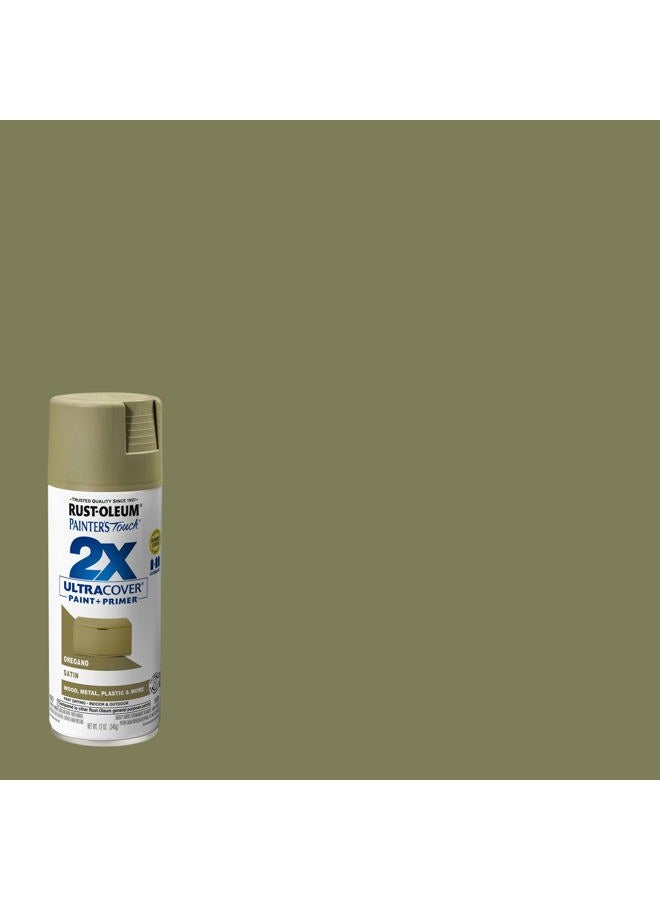 RUST-OLEUM 334077 Painter's Touch 2X Ultra Cover Spray Paint, 12 oz, Satin Oregano - Image 2