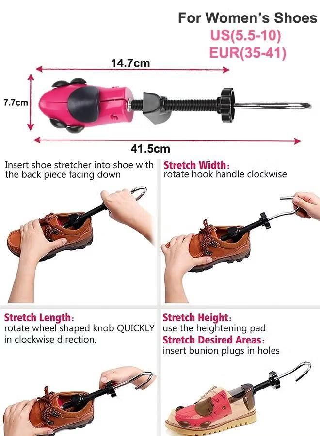 XiuWoo Plastic Shoe Stretcher Shoe Tree Expander Widener Adjustable Length Width for Women with Shoe Horn and Storage Bag  - Image 4