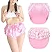 Littleforbig Washable Reusable Waterproof Ruffled Lace Bow Pretty in Pink Satin Over Adult Diaper Cover XXL - Image 1