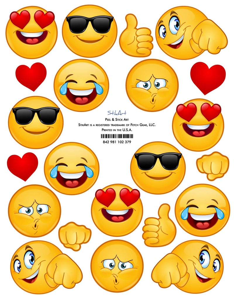 StikArt Removable Emoji Stickers (#1)