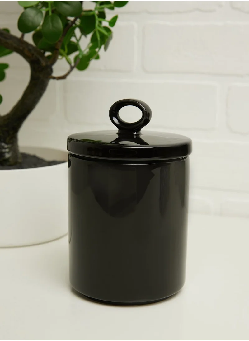 Noire Edit Ceramic Storage Jar With Lid