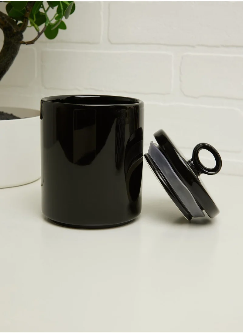 Noire Edit Ceramic Storage Jar With Lid