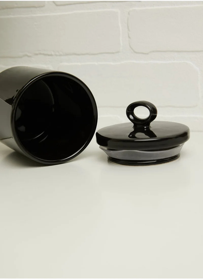 Noire Edit Ceramic Storage Jar With Lid