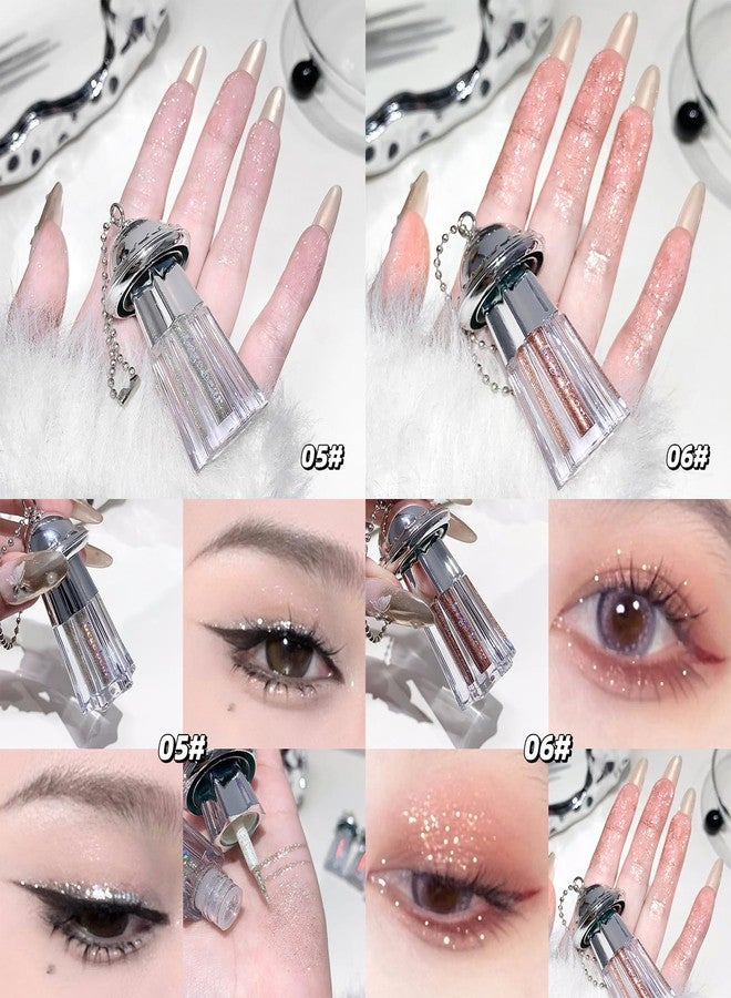 Gege Bear UFO Glitter Eye Shadow Liquid | Quick-Dry Formula | Ultra-Fine Glitter Finish | Pigmented Shimmer | Precision Brush Applicator | Kawaii Keychain Pendant | Shimmering Eye Makeup With Silver Blue Golden Color | Buildable Coverage | Smudge-Proof Perfect Eyeshadow for Clean Girl & Bold Looks (01#, 1.8g) - Image 5