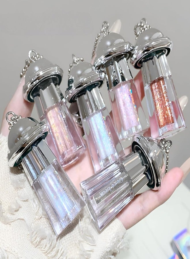 Gege Bear UFO Glitter Eye Shadow Liquid | Quick-Dry Formula | Ultra-Fine Glitter Finish | Pigmented Shimmer | Precision Brush Applicator | Kawaii Keychain Pendant | Shimmering Eye Makeup With Silver Blue Golden Color | Buildable Coverage | Smudge-Proof Perfect Eyeshadow for Clean Girl & Bold Looks (01#, 1.8g) - Image 1