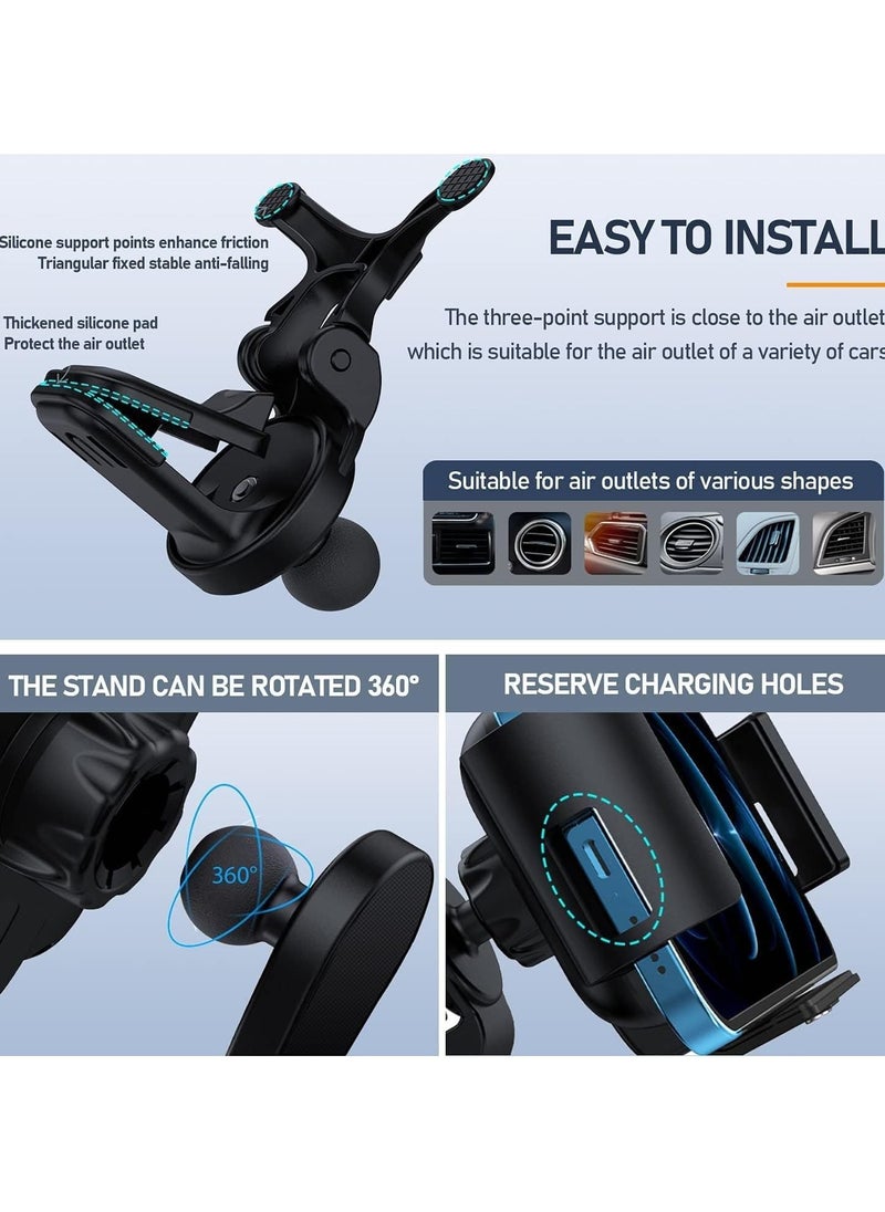 General - 10W Qi Wireless Car Charger Stand for Samsung Galaxy Z Fold5 Fold4 Fold3 Fold2 Fold S23 Ultra Google Pixel 7 Pro for iPhone 15 Pro Max Phone Auto Clip Fast Charger - Image 1