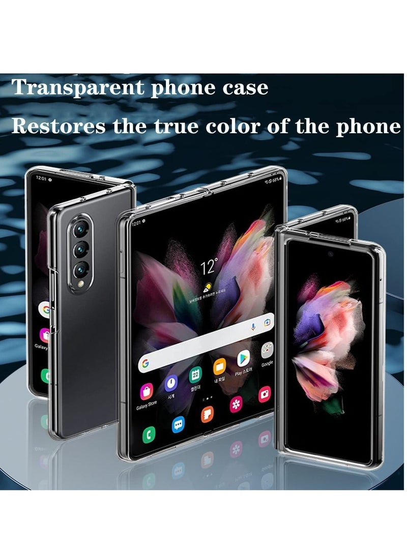 Rock Pow جراب هاتف Samsung Galaxy Z Fold 4 شفاف، غطاء صلب رفيع للغاية من البولي كربونات حماية كاملة، غطاء حماية متين لهاتف Z Fold 4 5G 2022  - Image 2