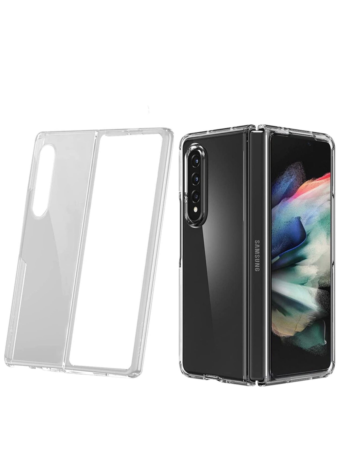 Rock Pow Suit for Samsung Galaxy Z Fold 4 Phone Case Clear, Ultra Thin PC Hard Shell Full Protection Slim Fit Durable Protective Phone Case Cover for Z Fold 4 5G 2022
