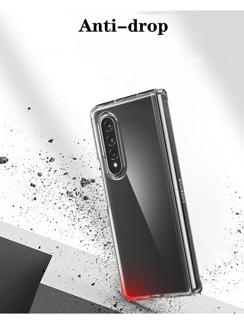 Rock Pow جراب هاتف Samsung Galaxy Z Fold 4 شفاف، غطاء صلب رفيع للغاية من البولي كربونات حماية كاملة، غطاء حماية متين لهاتف Z Fold 4 5G 2022  - Image 4