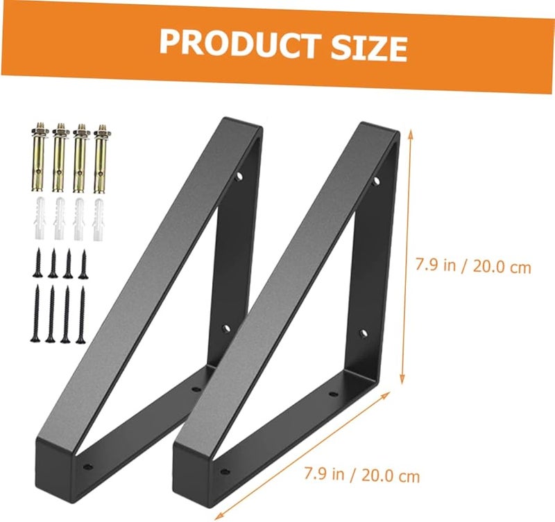 Heavy Duty Wall Shelf Brackets 2 Pack Angled Decorative Supports For Kitchen Bathroom Living Room - Image 5