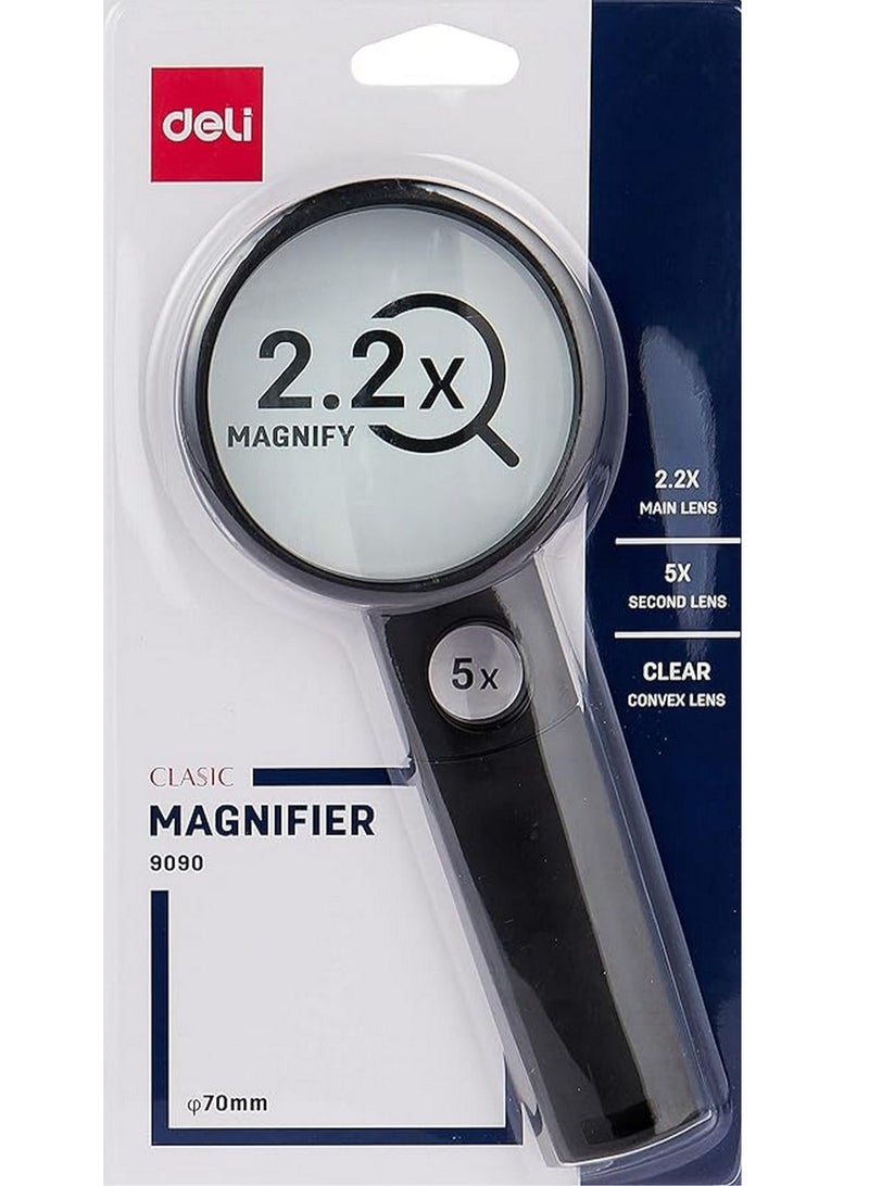 ديلي عدسة مكبرة قطرها 70 ملم لون أسود - Image 1