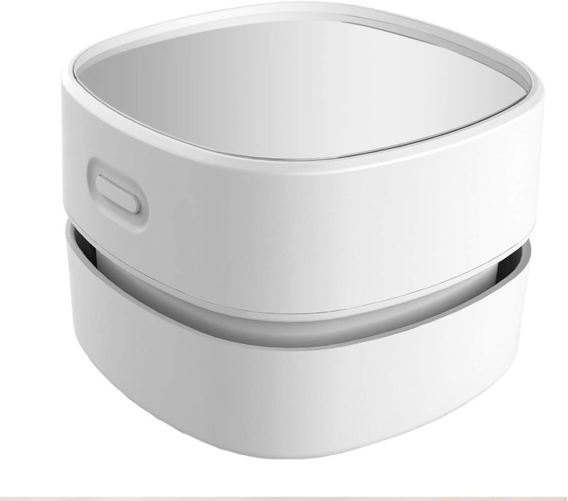 ODISTAR Desktop Vacuum Cleaner, Mini Table dust Sweeper Energy Saving,High Endurance up to 90 mins,Cordless&360º Rotatable Design for Keyboard/Home/School/Office(White AA Battery) - Image 1