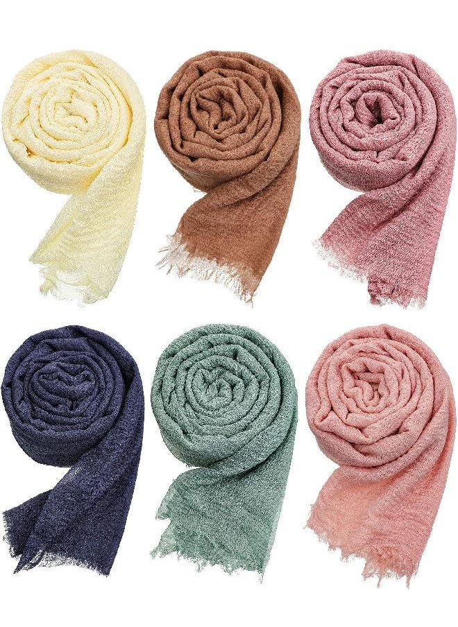 Geyoga Geyoga Women Scarf Shawl Hijab Scarfs Cotton Blend Crinkle Scarf Wrap Head Scarf for Seasons (Stylish Colors)  - Image 3