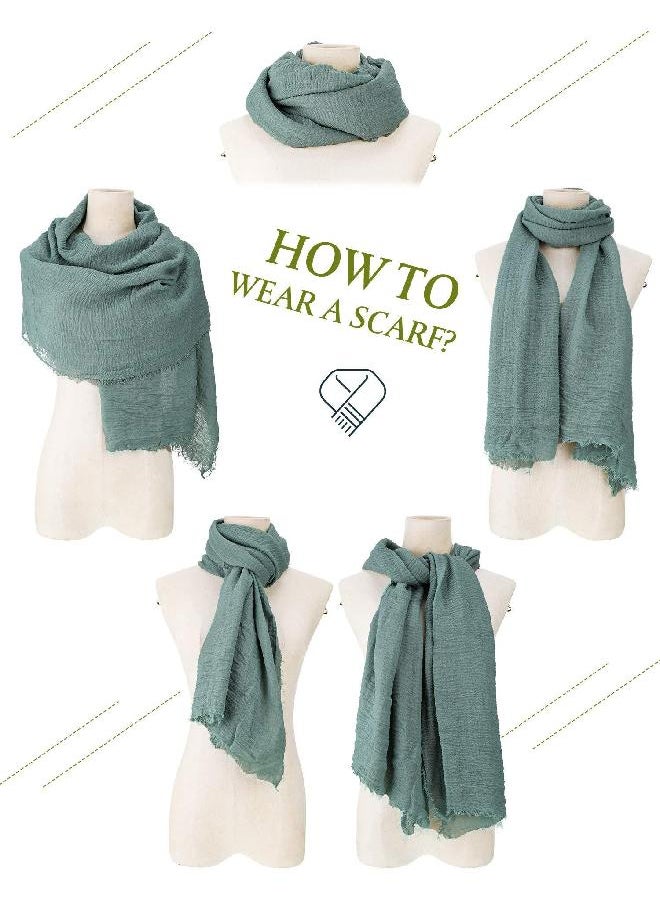 Geyoga Geyoga Women Scarf Shawl Hijab Scarfs Cotton Blend Crinkle Scarf Wrap Head Scarf for Seasons (Stylish Colors)  - Image 1