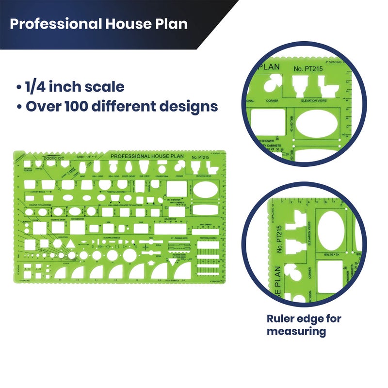 Pacific Arc Professional House Plan Template Guide, with Doors, Appliances, Plumbing Fixtures - Image 3