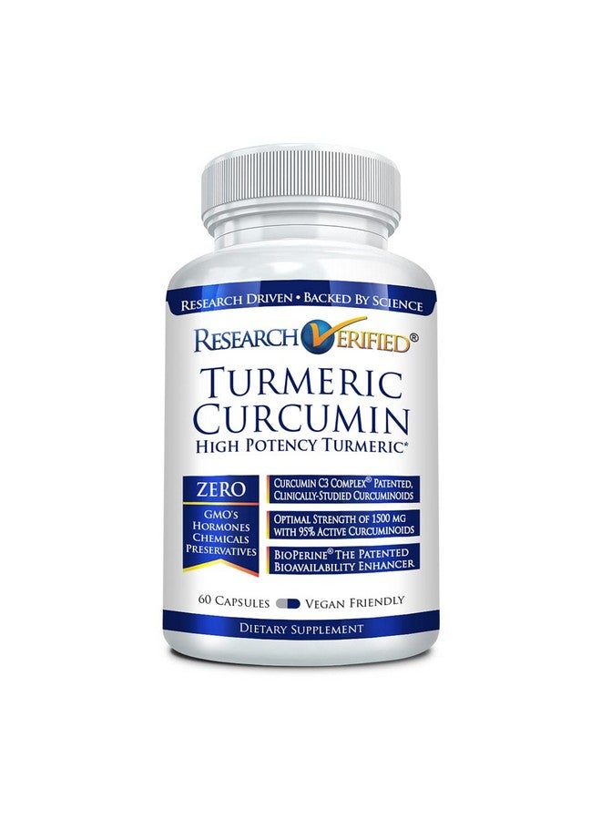 research verified Turmeric Curcumin Lift Mood Boost Antioxidant Levels Protect Immune System Bioperine 60 Capsules Made In The Usa - Image 1