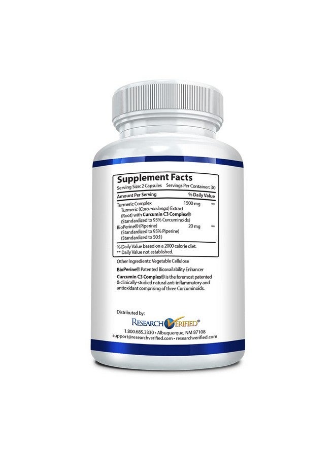 research verified Turmeric Curcumin Lift Mood Boost Antioxidant Levels Protect Immune System Bioperine 60 Capsules Made In The Usa - Image 2