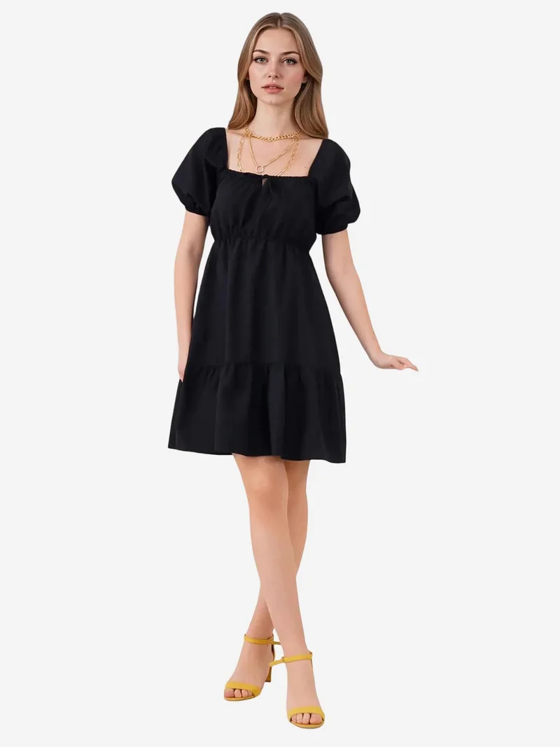 BIG DART BDART Square Neck A-Form Mini Dress with Bow