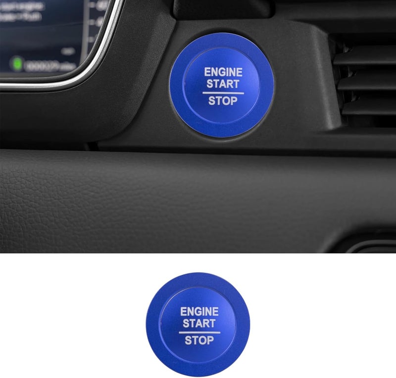 HDUFC Suitable for Honda Pilot 2023 2024 2025 Air Conditioning Control Volume Knob Adjustment Knob Cover, Start Button Cover/Ring, Car Interior Trim 6 Pieces/Set (Blue) - Image 4