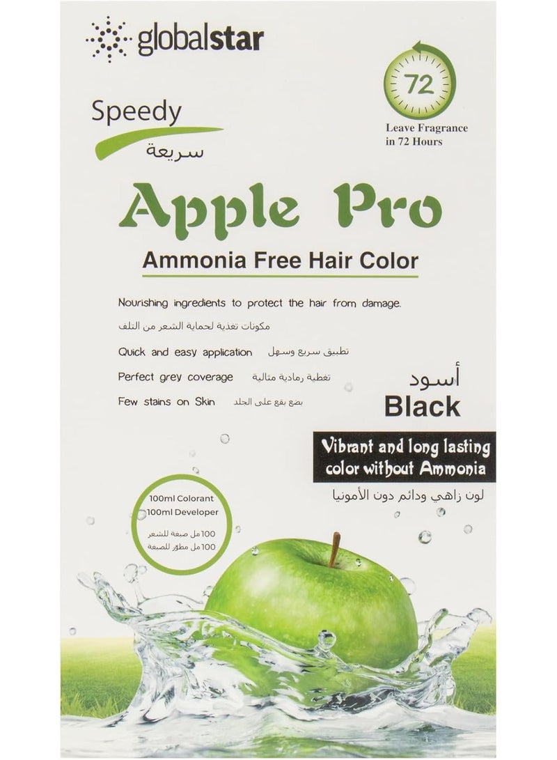 Global Star Apple Pro Ammonia Free Hair Color - Black - Image 1