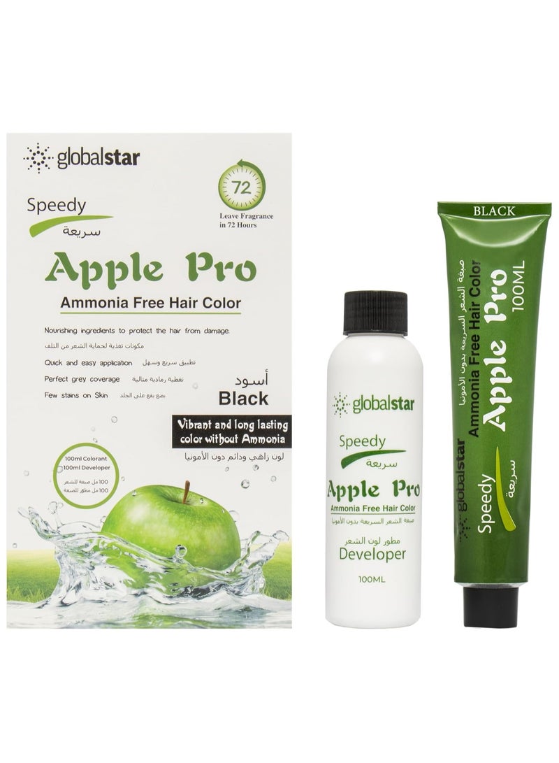 Global Star Apple Pro Ammonia Free Hair Color - Black - Image 2