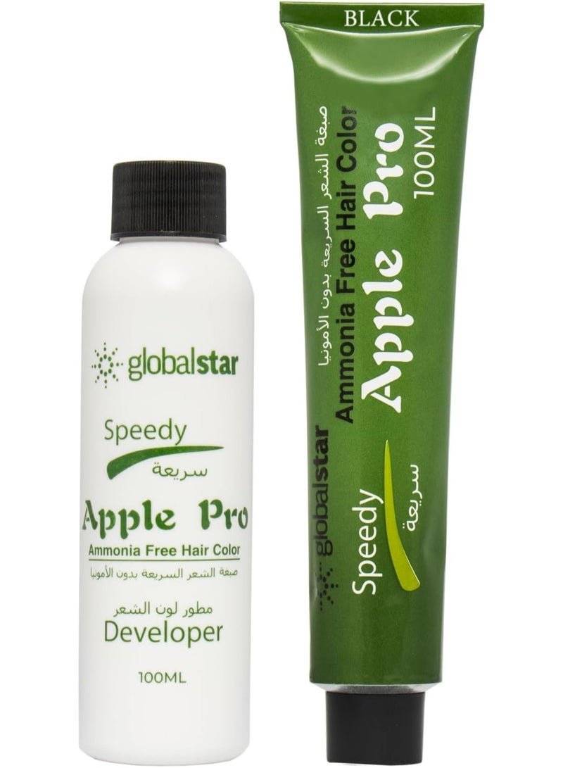 Global Star Apple Pro Ammonia Free Hair Color - Black - Image 4