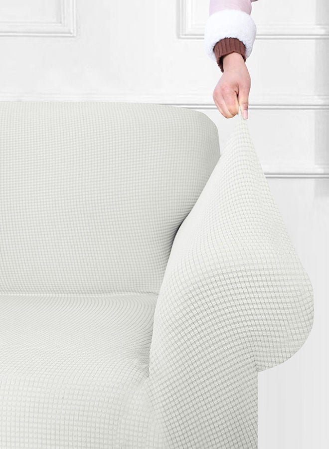 NIBEMINENT Anti-Slip Soft Sofa Cover White 38x9x27centimeter - Image 4