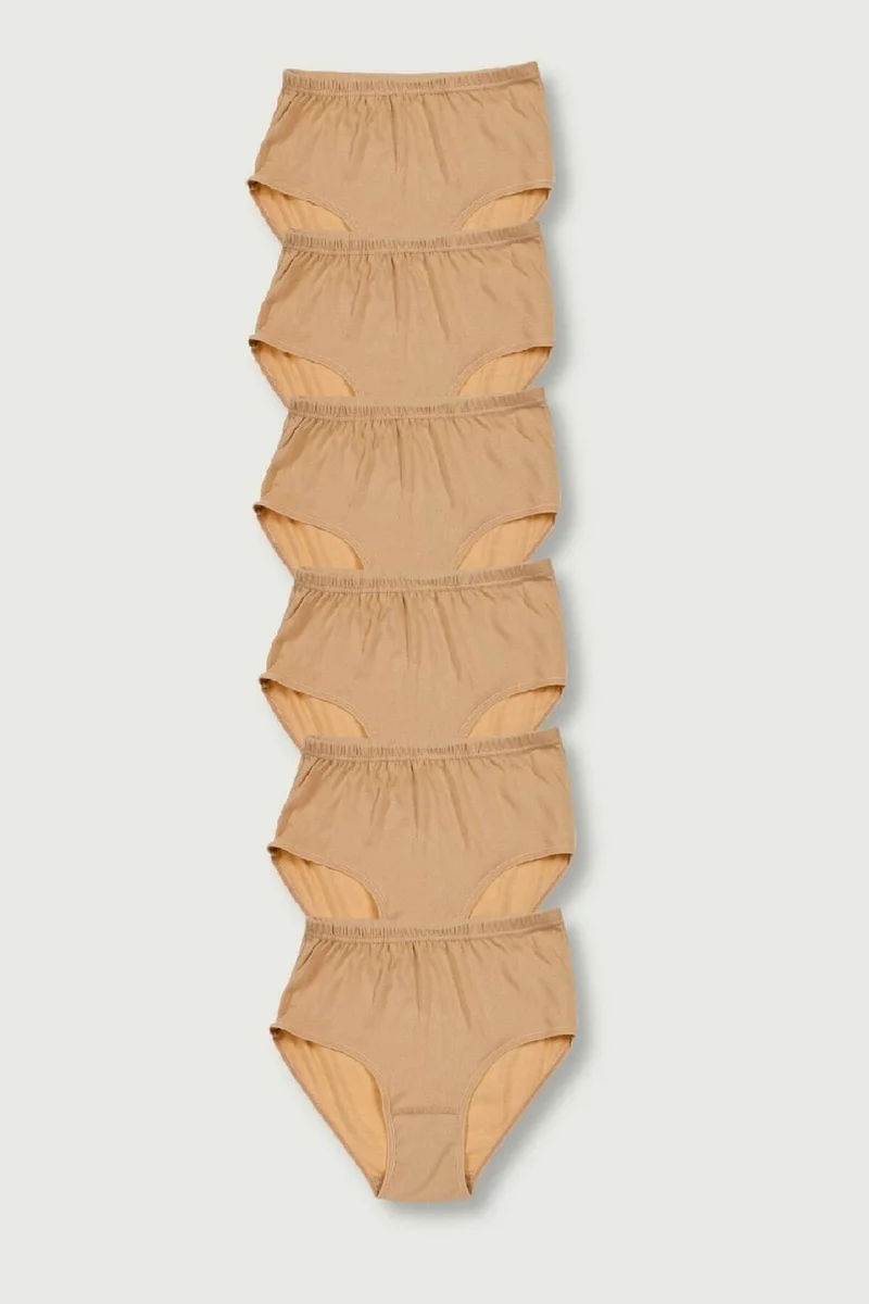 توتكو Passion 6 Pack High Waist Rib Women Cotton Bato Panties