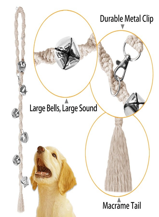 GINIDEAR Dog Bells to Go Outside & Puppy Potty Training, Adjustable Dog Door Bell Ring to Go Potty, Handmade with Premium Yarn. Twisted Style, Beige - Image 4