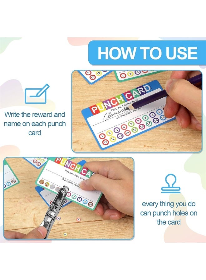 LAMAY Punch Cards for Classroom, 200 Pack Kids Behavior Reward Punch Cards, Incentive Punch Card for kids, Business, Students, Teachers, 2 Styles - Image 3