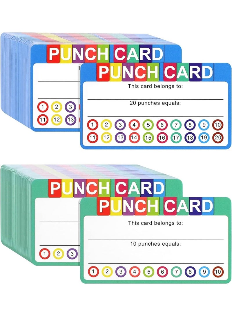 LAMAY Punch Cards for Classroom, 200 Pack Kids Behavior Reward Punch Cards, Incentive Punch Card for kids, Business, Students, Teachers, 2 Styles - Image 1