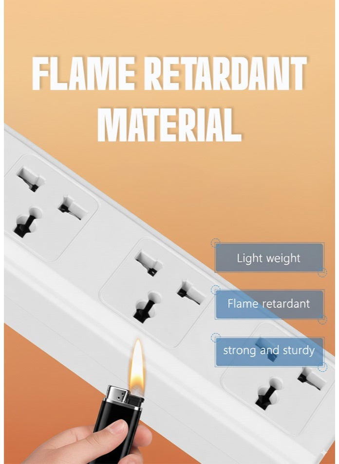بست سلك تمديد كهربائي بطول 5 أمتار مع مقبس كهربائي رباعي | يدعم حمل يصل إلى ١٧٠٠ واط | جهد كهربائي 220-240 فولت | قابس 13 أمبير | شريط كهربائي متين للاستخدام الآمن في المنزل | المكتب وأجهزة الكمبيوتر والأجهزة الصغيرة - Image 4