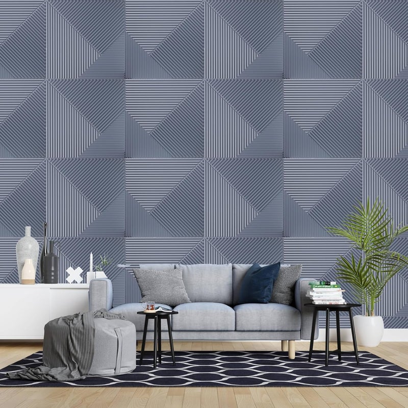 ASKCREW 3D Wood-Silver PVC Wall Panels for Home, Living Room, cafes (50x50 cm) (Cover Area 2.7 feet) (Gray) - Image 4